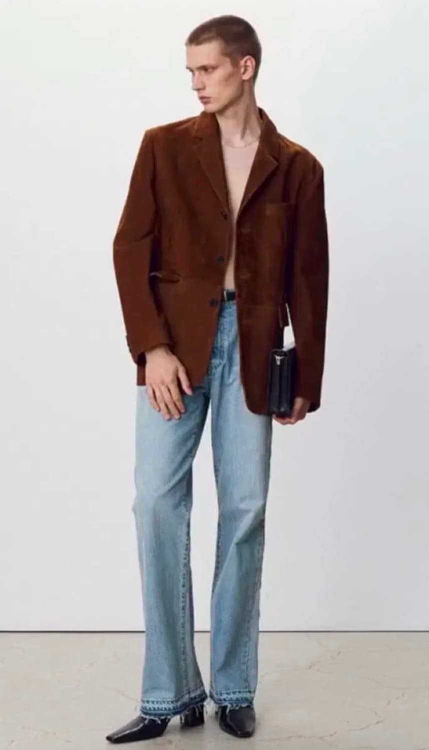 토니웩 스웨이드 테일러드 자켓 카멜 L 상품이미지2