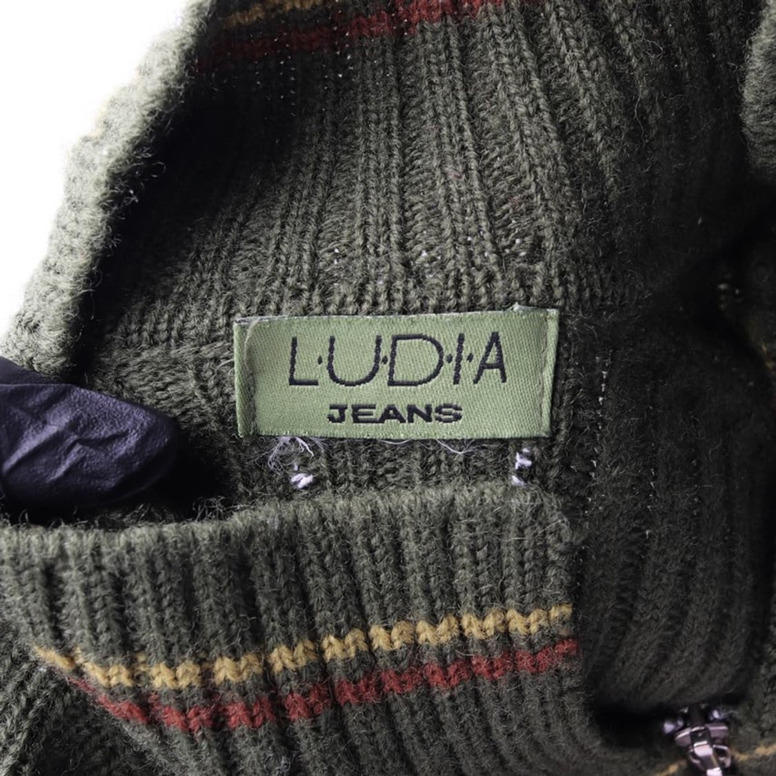 LUDIA 아가일 니트집업 S 상품이미지5