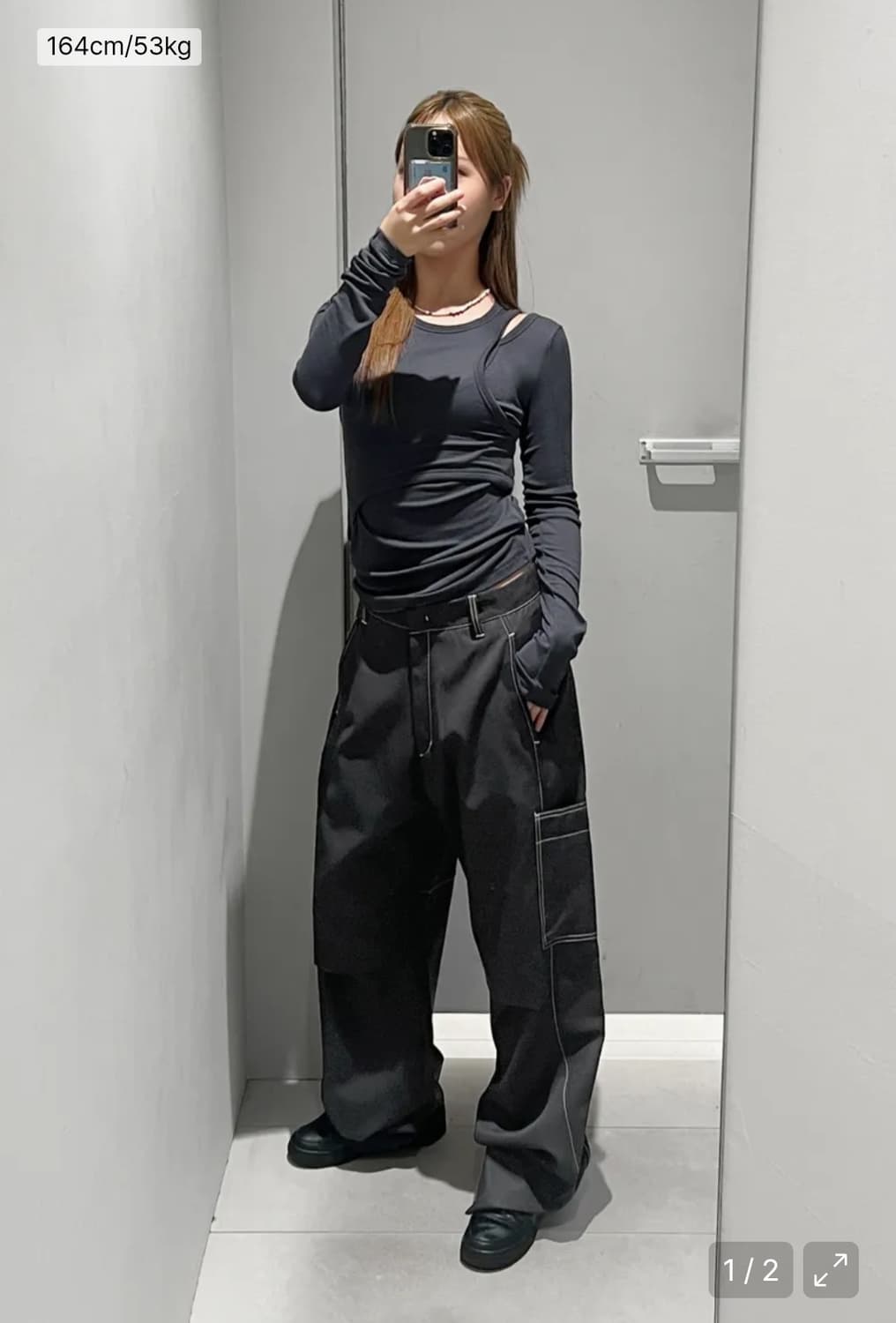 인사일런스우먼 레이어드 컷아웃 탑 블랙 상품이미지3