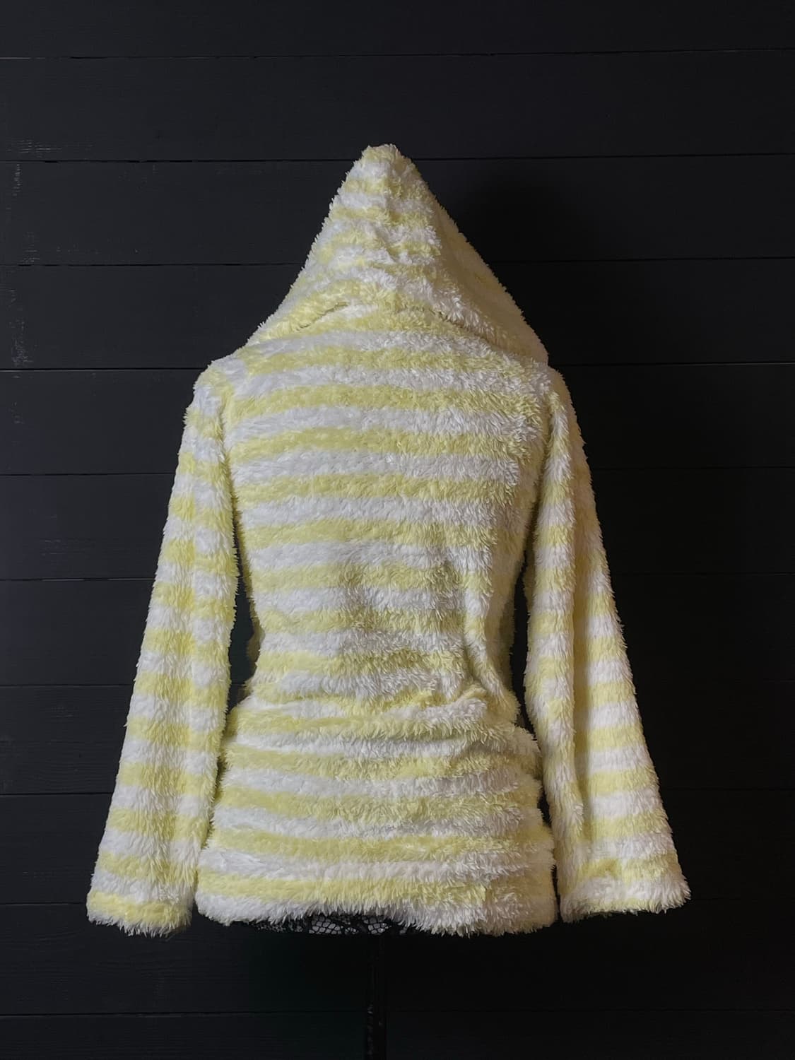 SUGARDOLL 슈가돌 레몬 옐로우 스트라이프 줄무늬 퍼 후드집업 상품이미지3