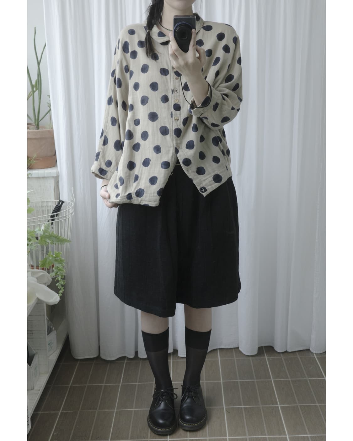 Dot oriental button shirt 상품이미지4