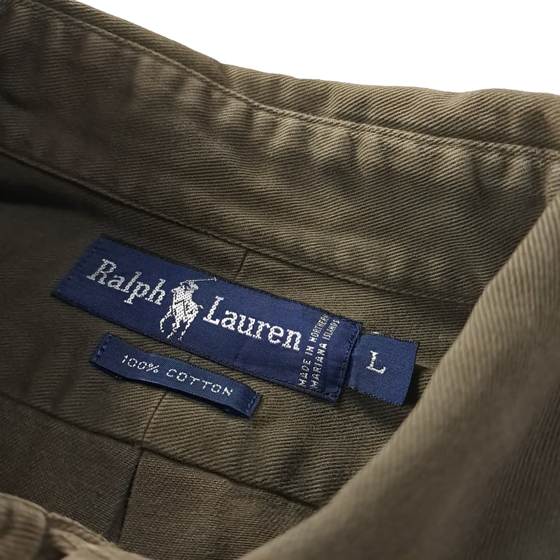 CK266 L 폴로 90s 미국판 다크 올리브 셔츠 남방 상품이미지3