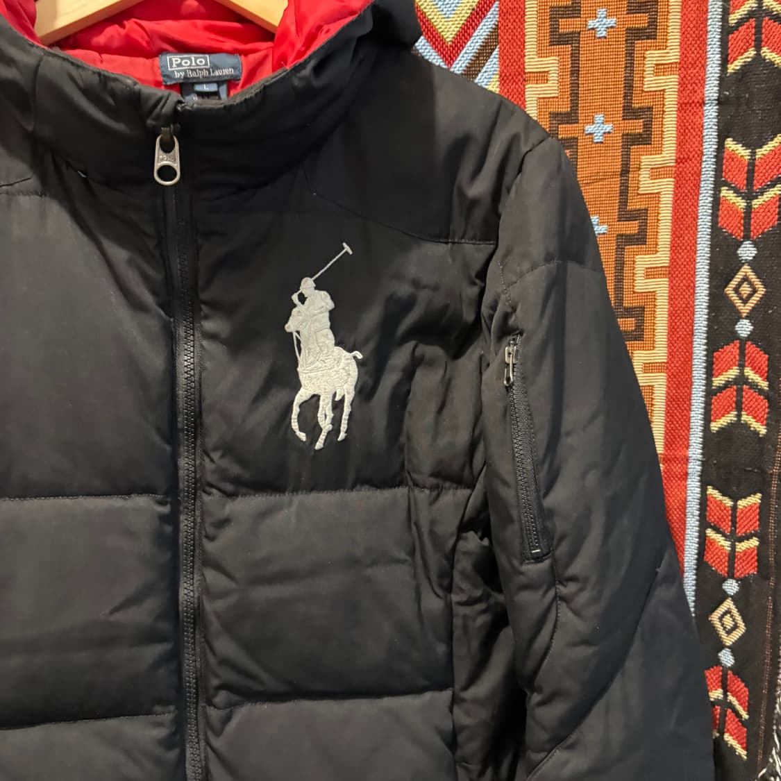 폴로 랄프로렌 빅포니 블랙 후드패딩 상품이미지3
