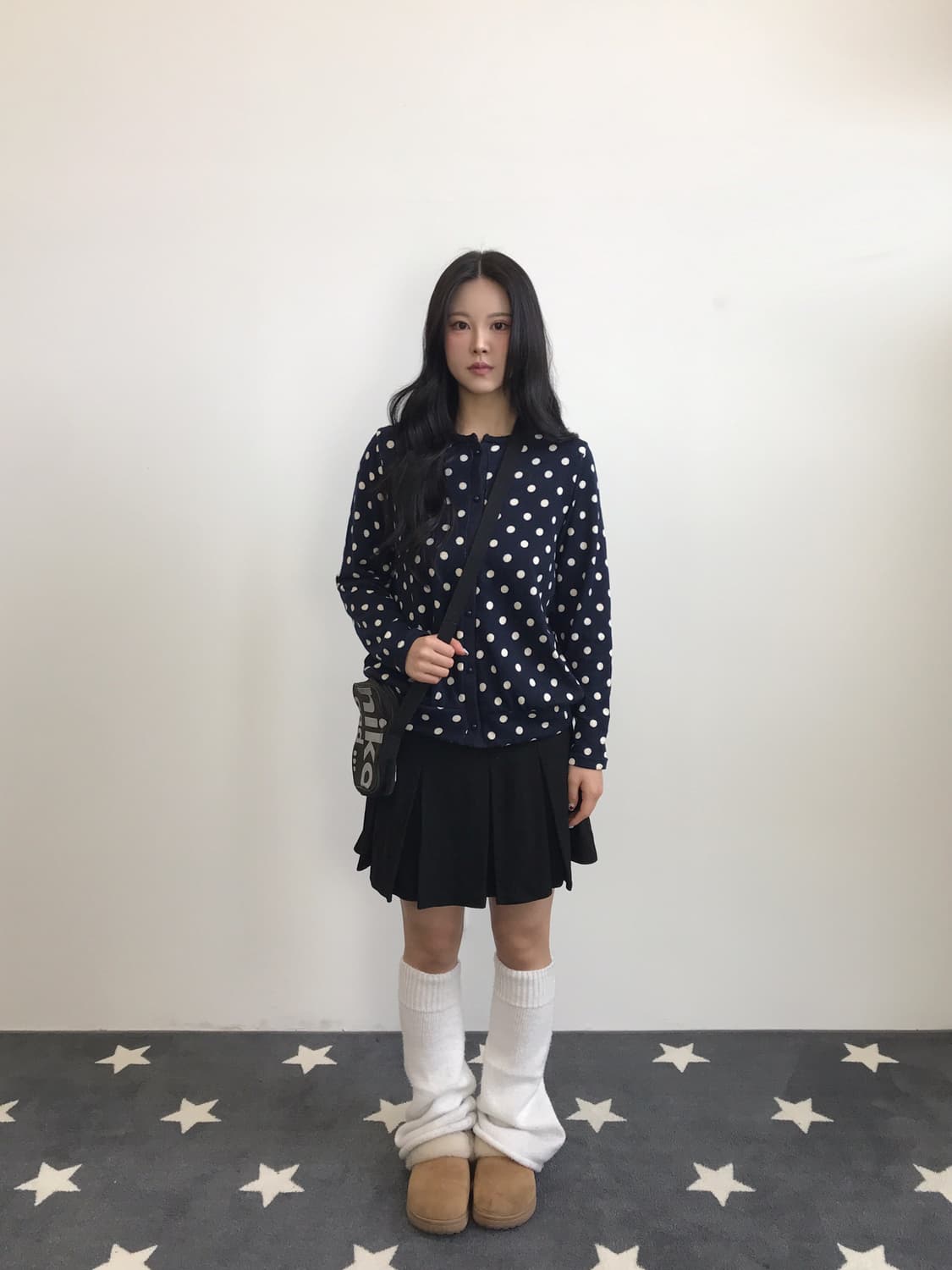 Theoria Navy Dotted Cardigans 상품이미지1