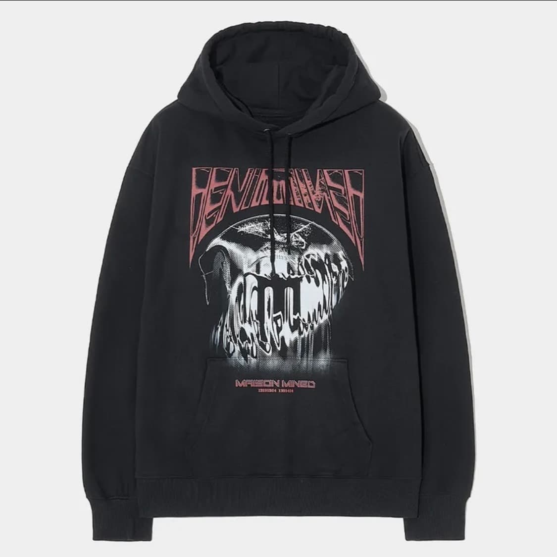 메종미네드 크롭 후드티 STICKY VIVID HOODIE BLACK 상품이미지1