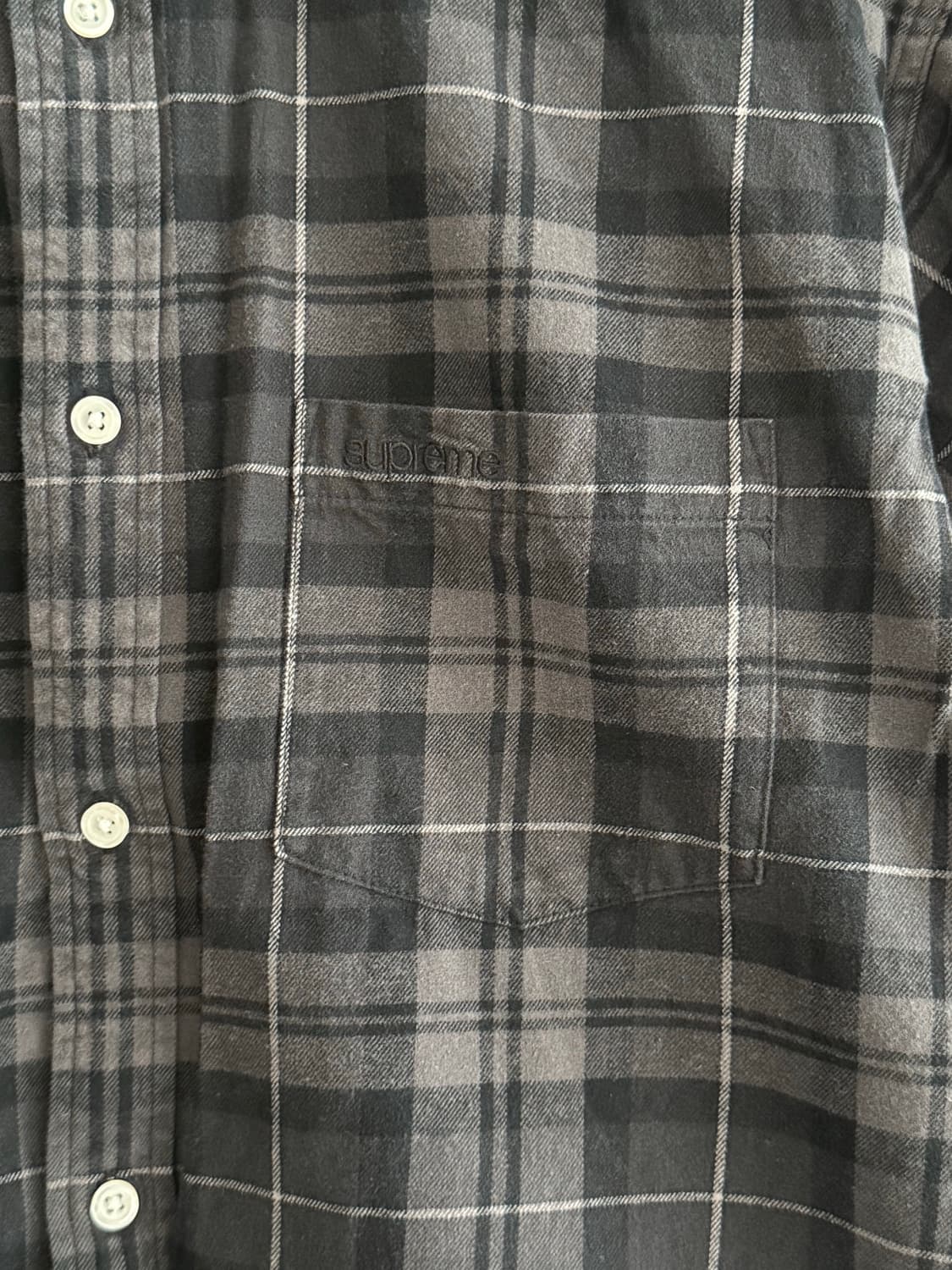슈프림 24fw 플레이드 플란넬 셔츠 블랙 상품이미지4