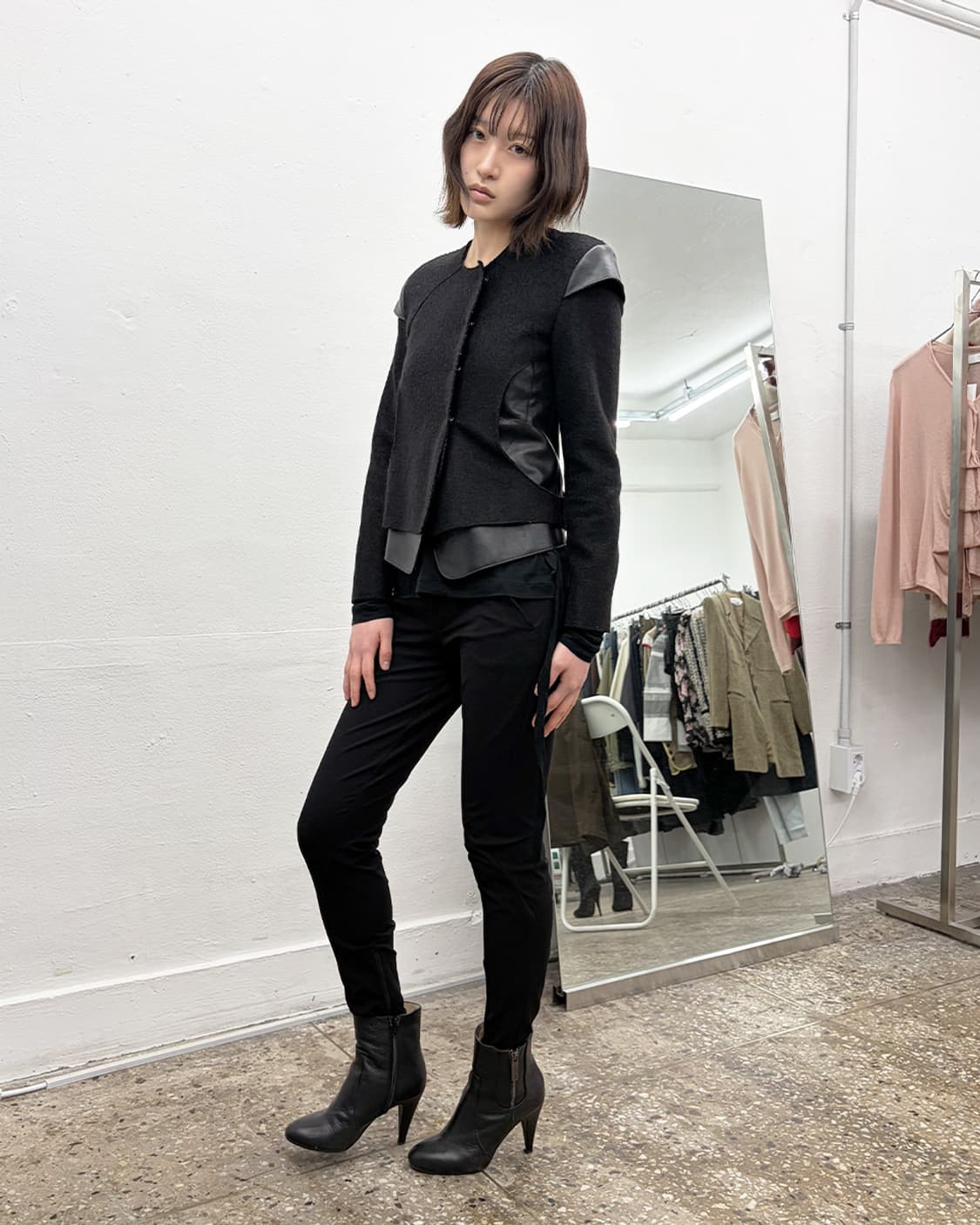 닐바렛 레더 패널 자켓 상품이미지6