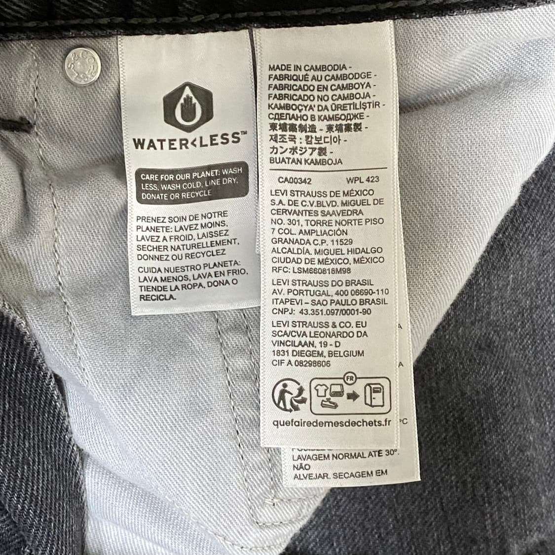 리바이스 실버탭 흑청 반바지 32x32 상품이미지5