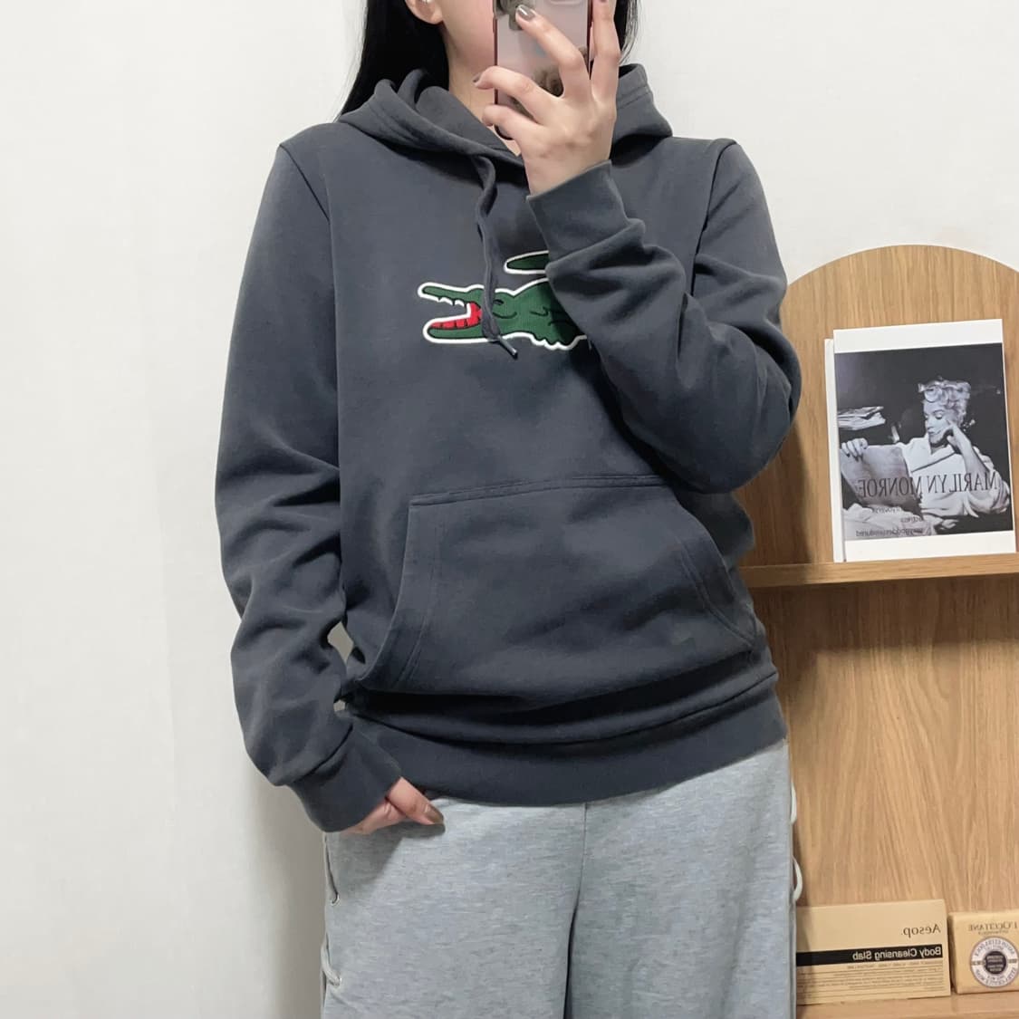 [정품] 라코스테 딥챠콜 라코스테 후드티 [ XS ] 상품이미지1