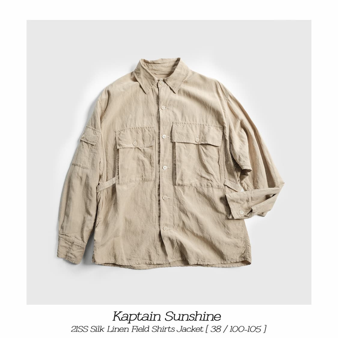 캡틴선샤인 21SS 실크 린넨 필드 셔츠 자켓 38(100-105)사이즈 상품이미지1