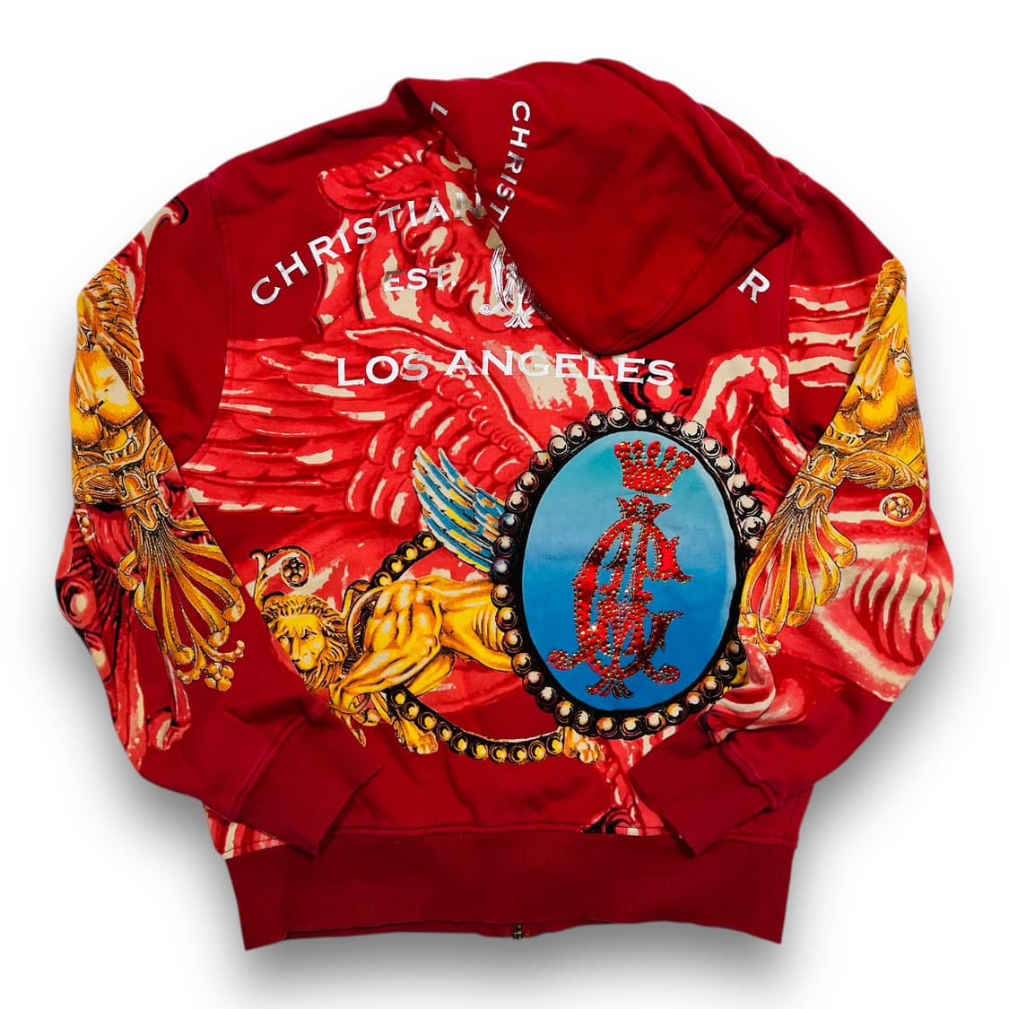 크리스찬 오디저 라이언 페가수스 루비 골드 스터드 후디 집업 상품이미지3