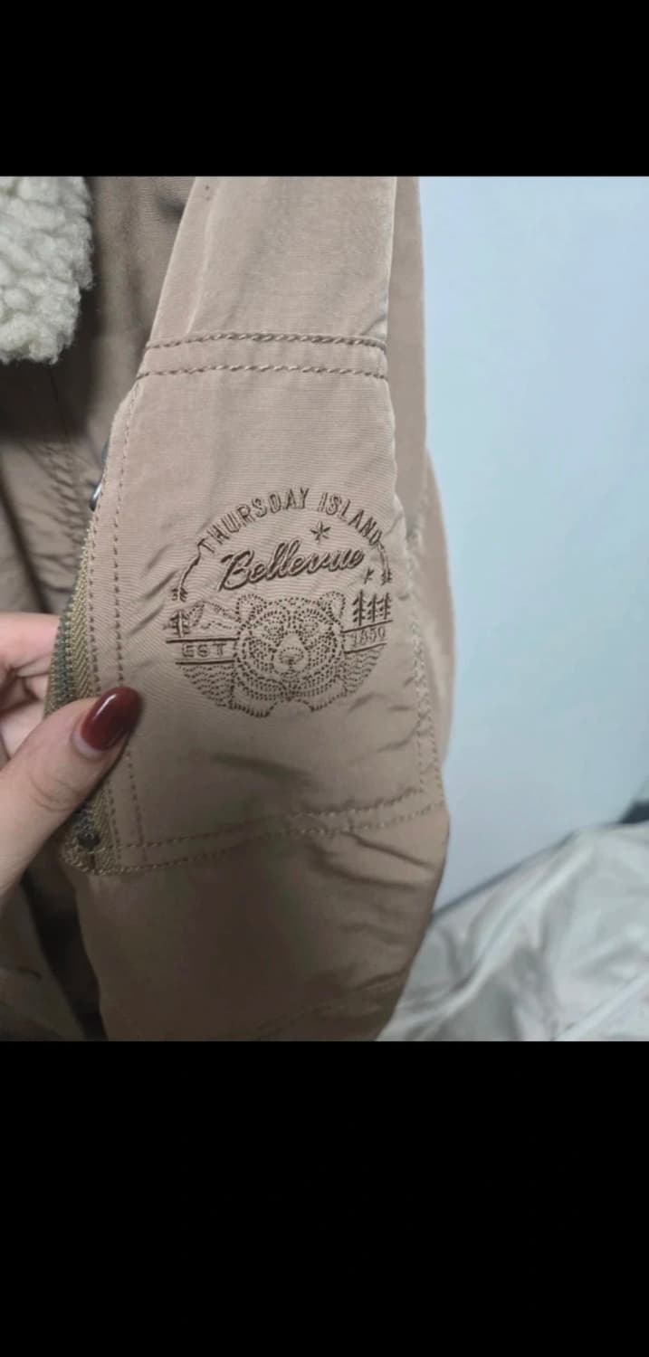 써스데이 아일랜드 뽀글이야상 베이지 m 상품이미지5