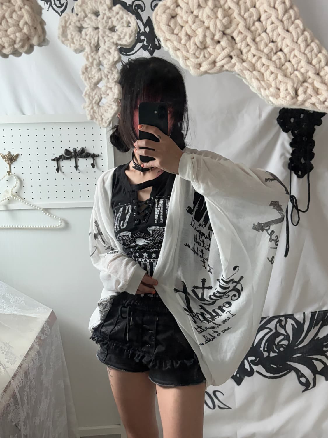 Skull printed loose fit cardigan 상품이미지6