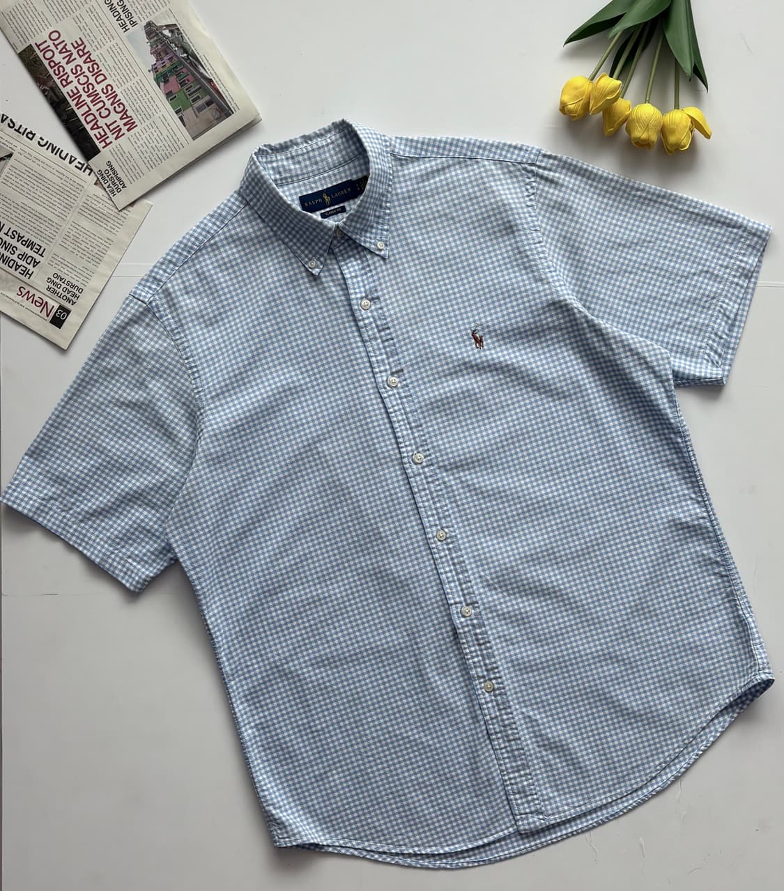 Polo 폴로랄프로렌 QR 체크 반팔 셔츠 상품이미지1