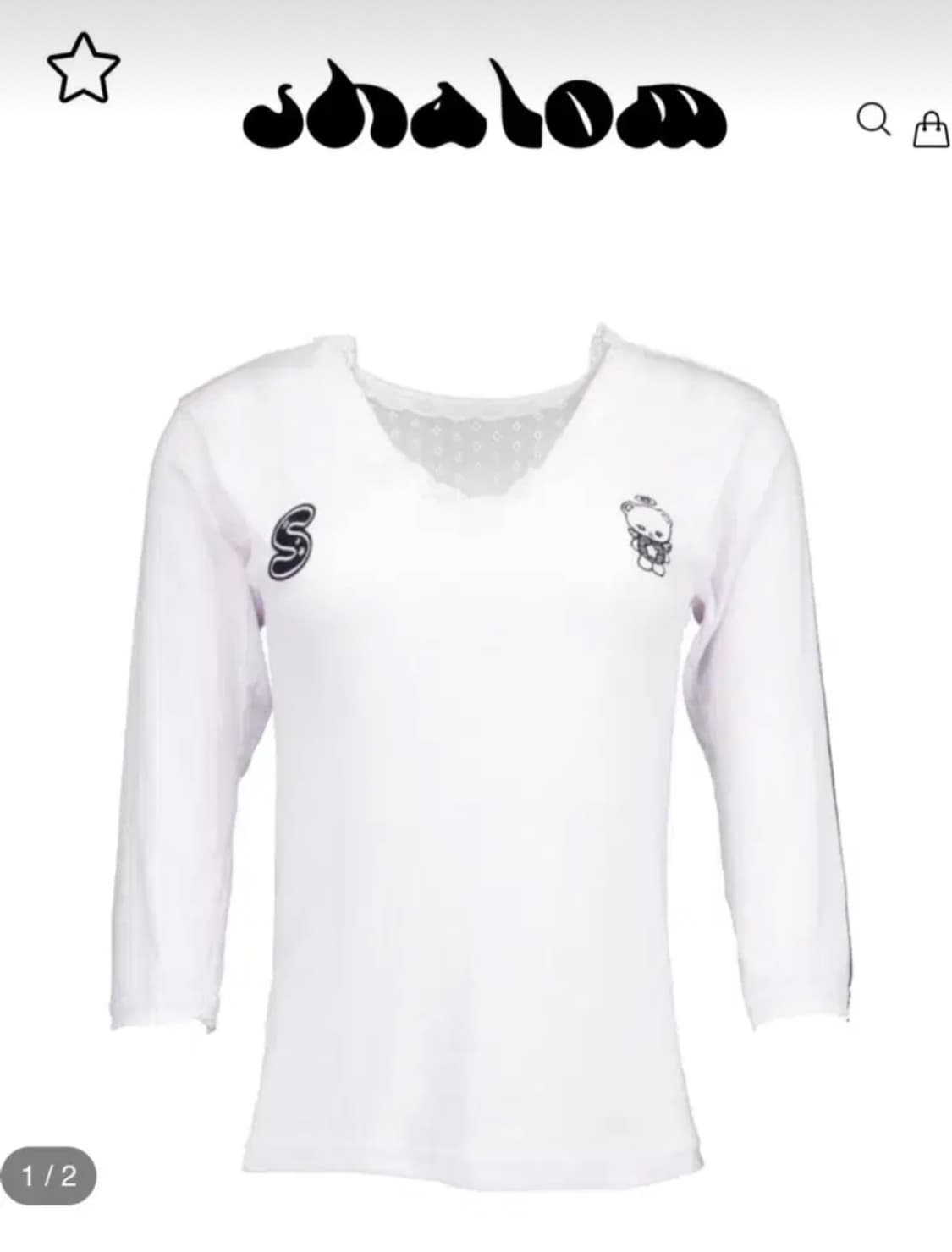 구해요😢 샬롬클럽 버디 레이스탑 화이트 상품이미지1