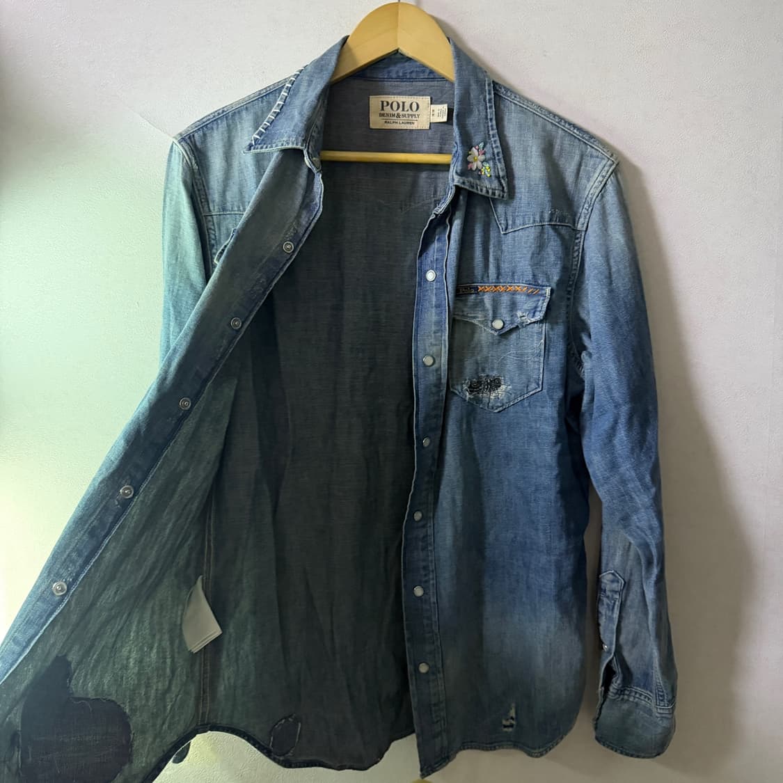 폴로 랄프로렌 데님앤서플라이 웨스턴 투포켓 셔츠 M(100정도) 상품이미지7