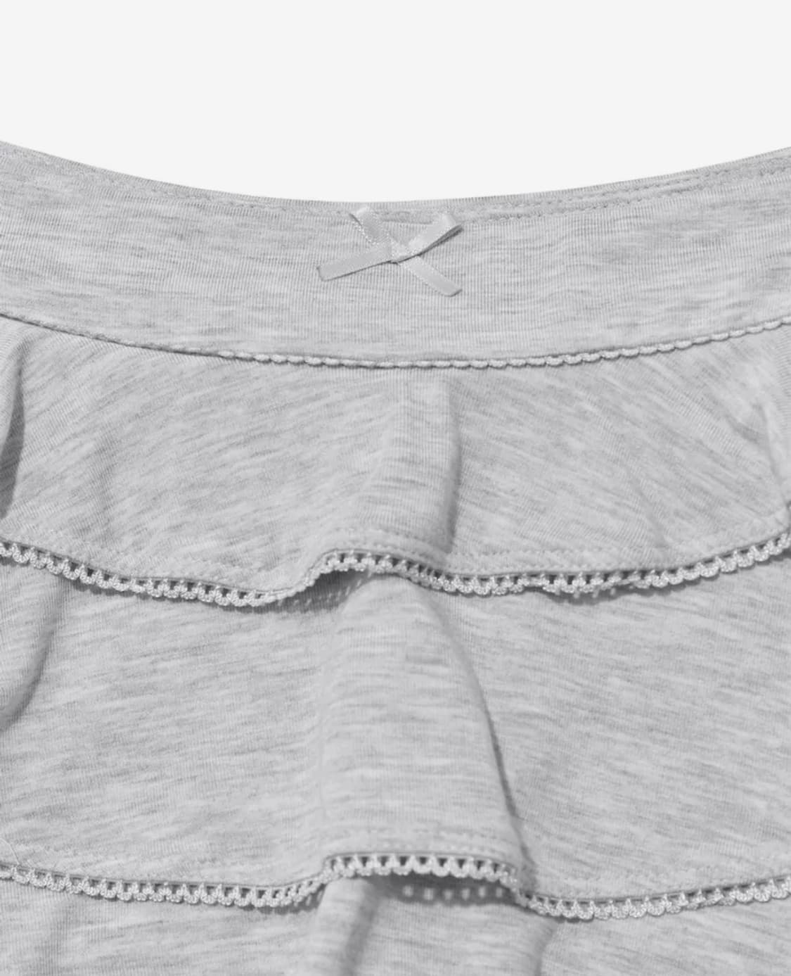 글로니 피콧 프릴 미니 스커트 화이트 멜란지 상품이미지2