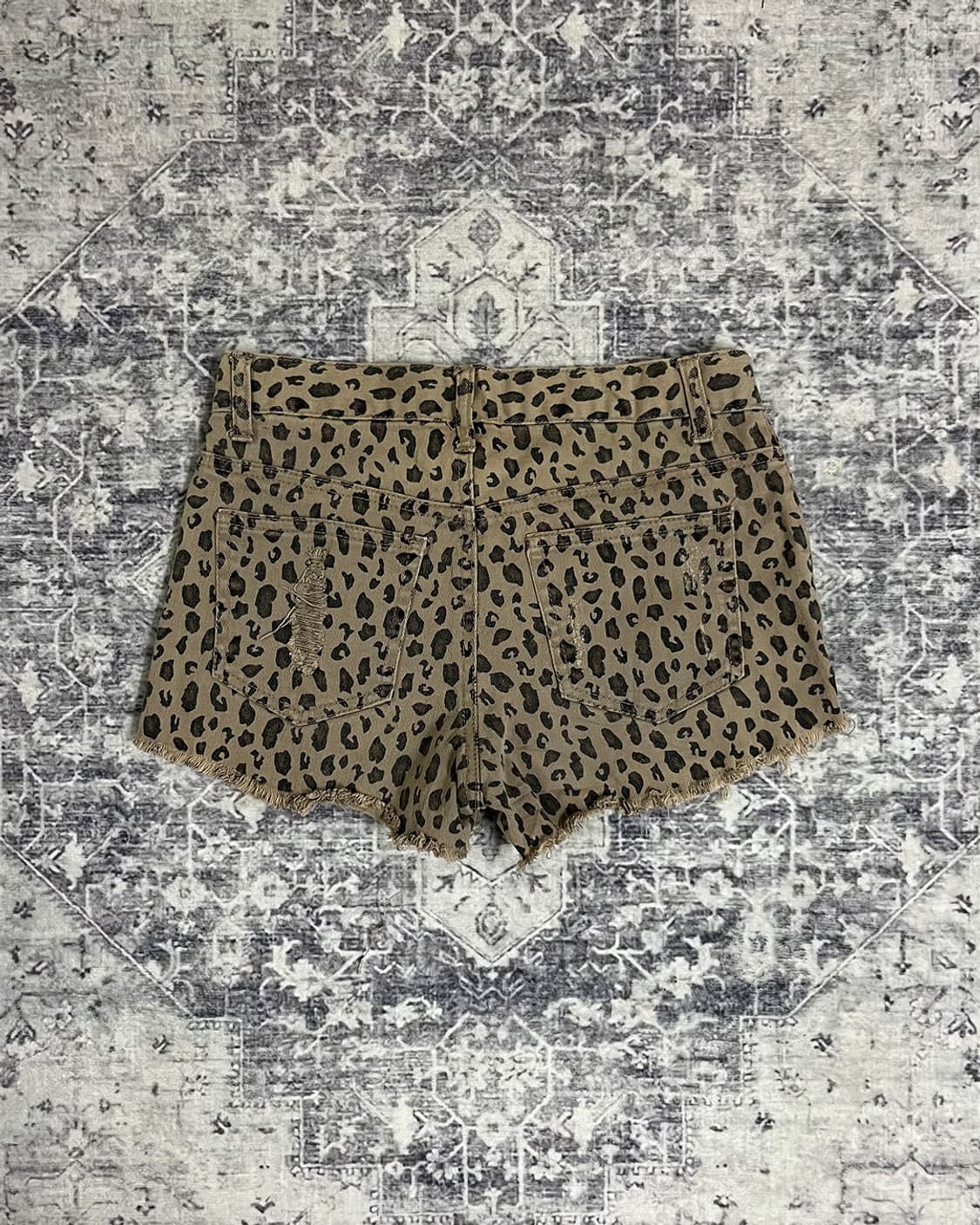 00's Y2K Leopard Distressed Shorts 상품이미지5