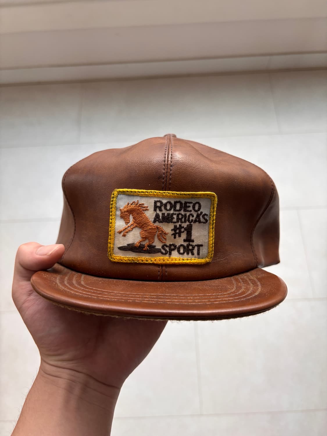70–80s Vintage Grain Leather Rodeo Cap 상품이미지3