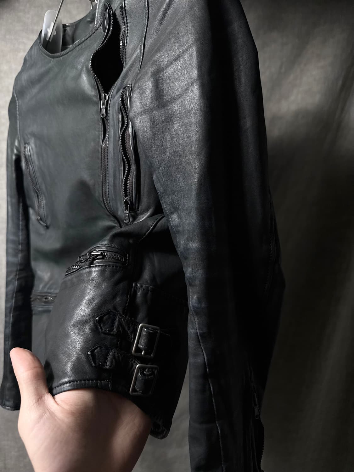 Sisii Asymmetric Leather Jacket  상품이미지5