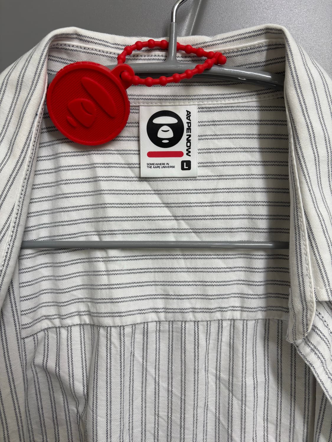 (L) Aape 스트라이프 코튼 옥스포드 셔츠 상품이미지6