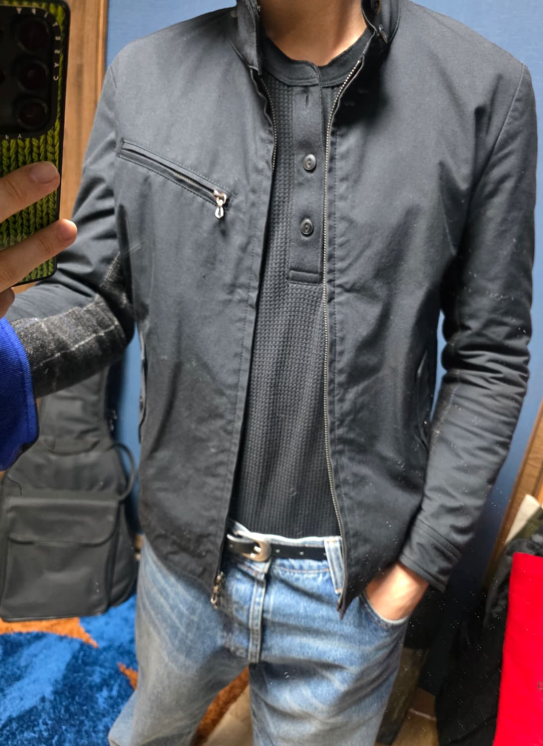 어태치먼트 해링턴 울 자켓 (blue point) 상품이미지1