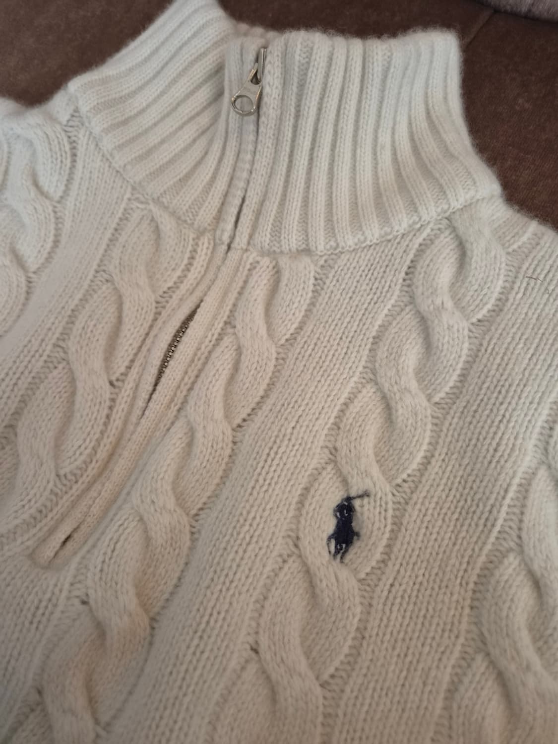 폴로바이랄프로렌 여성 반집업케이블크롭니트 M사이즈 상품이미지7