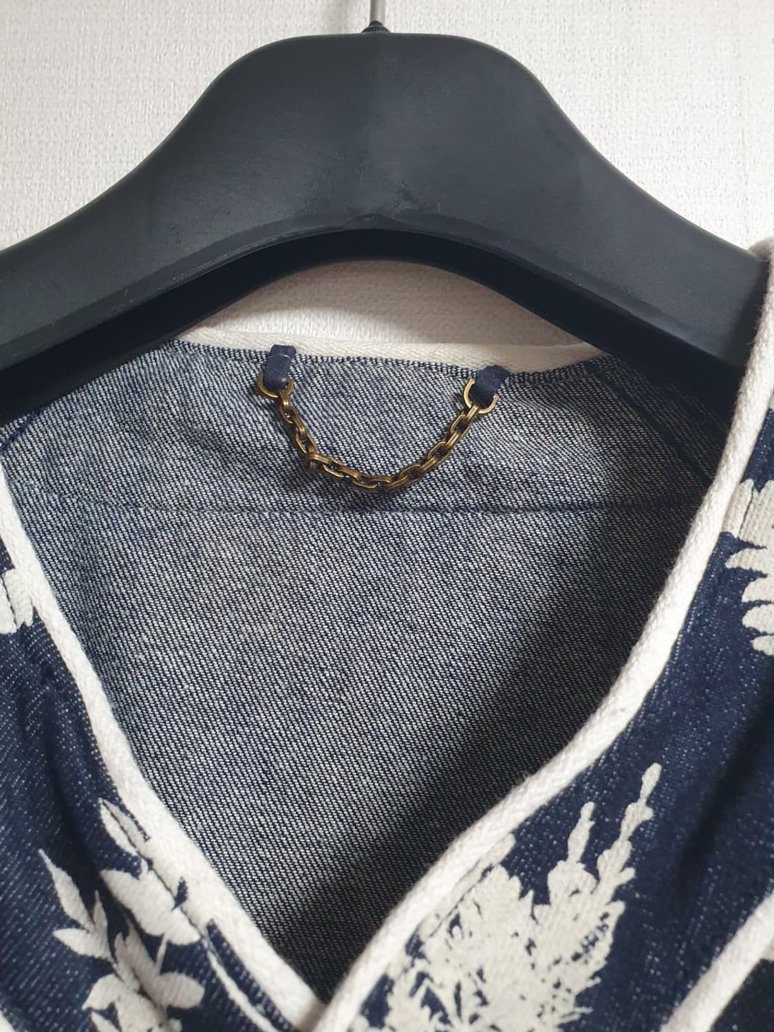 루이비통 플로럴 LV 패턴 반팔 셔츠/자켓 네이비 M 상품이미지5