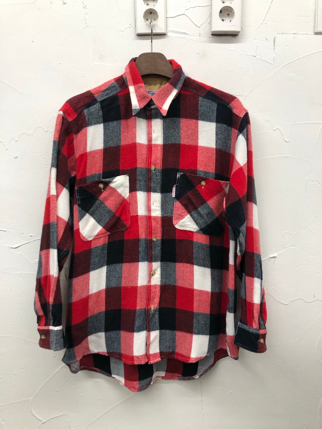 90-00s 버드와이저 플란넬 체크 셔츠 상품이미지1