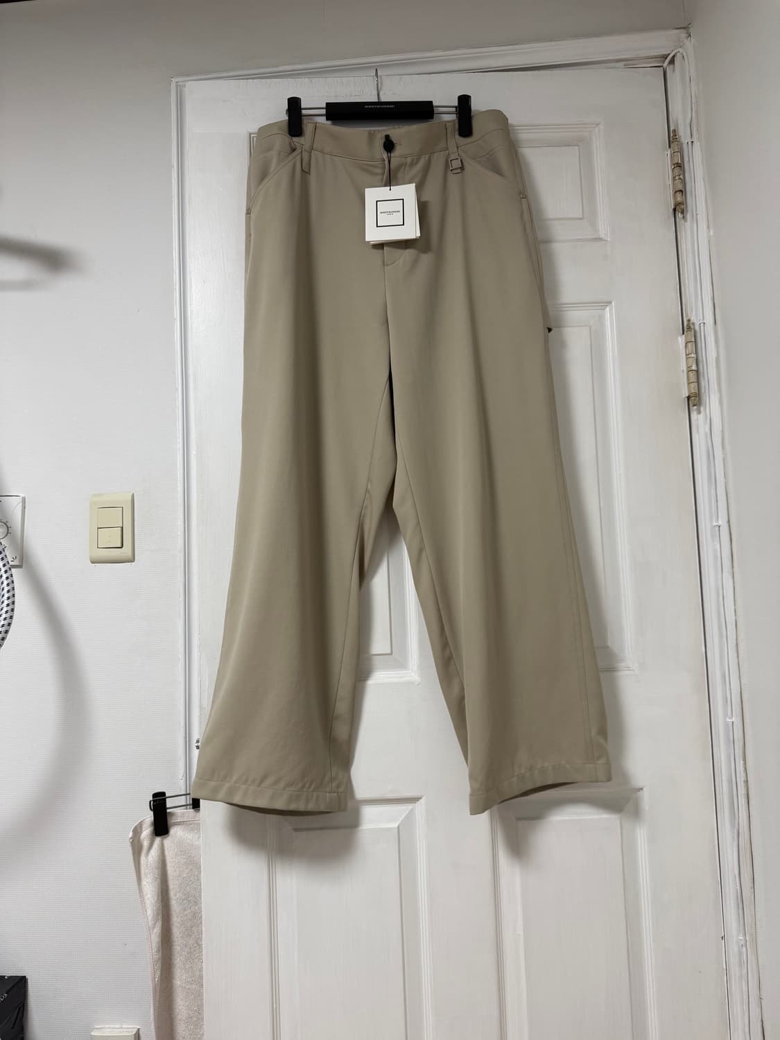 (52) 25SS 우영미 울 카펜터 팬츠 베이지 상품이미지1