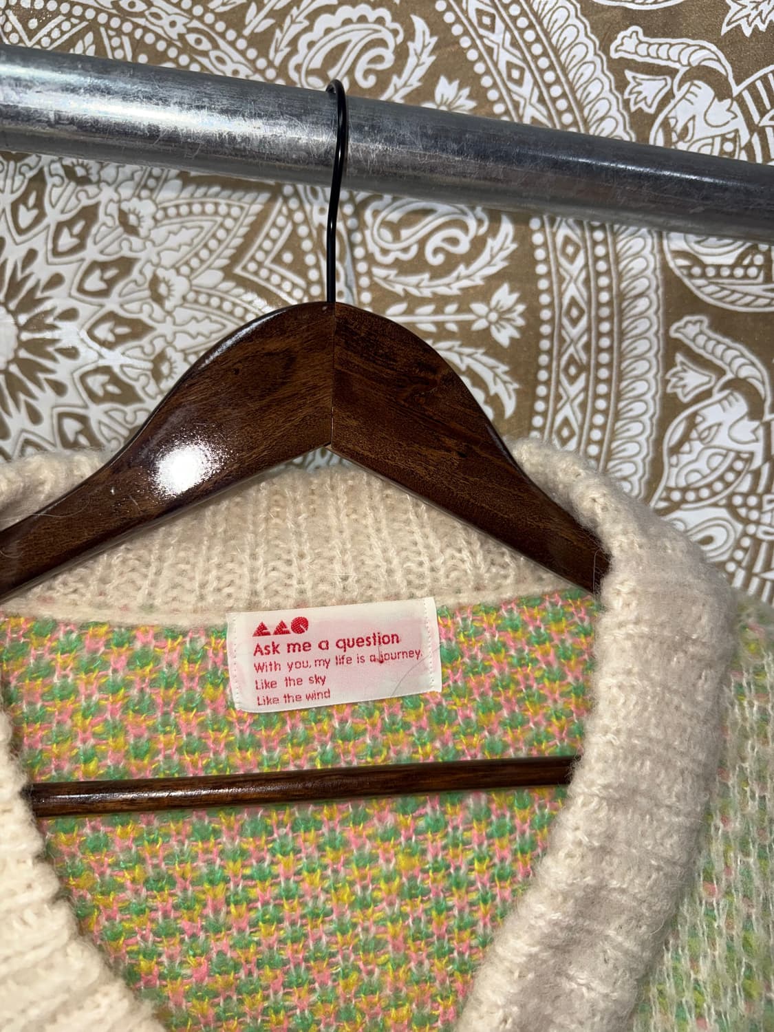 빈티지 여성 멀티컬러 니트 가디건  상품이미지4