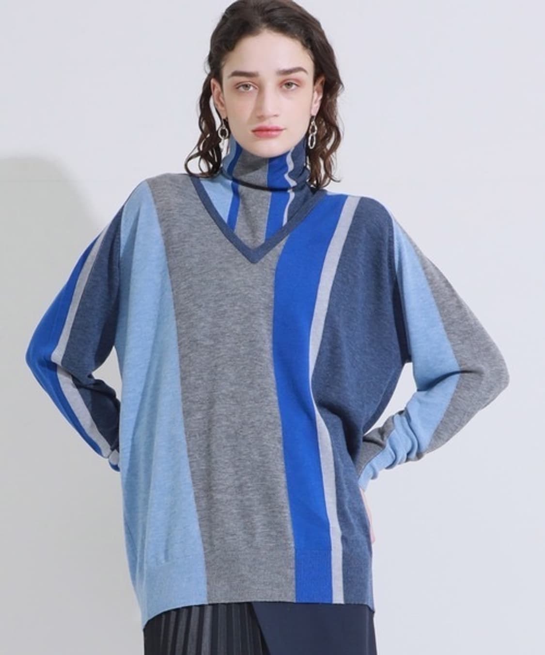 토가 풀라 하이넥 스트라이프 니트 상품이미지4