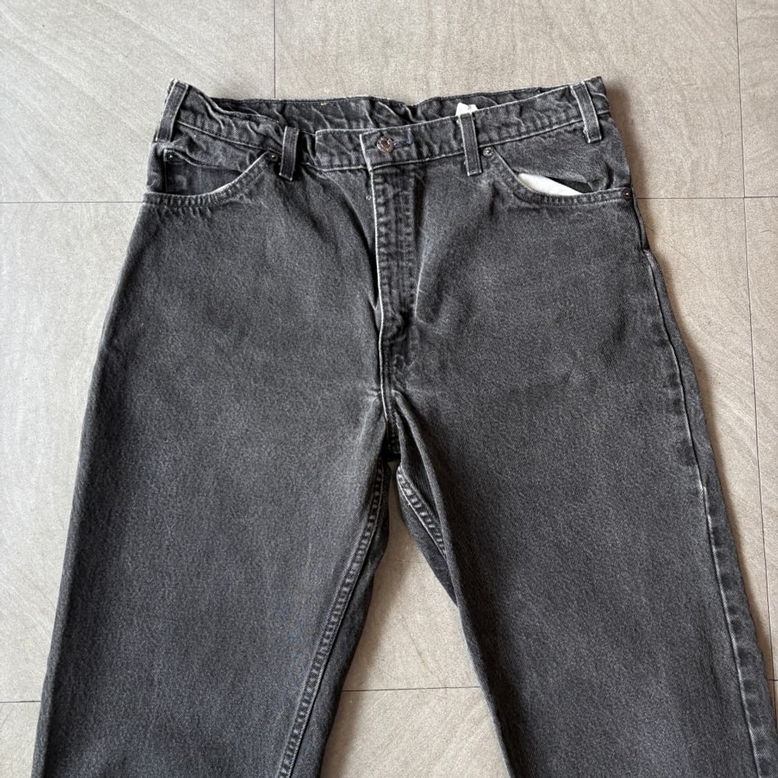 95년 미국 생산 리바이스 550 데님 오렌지탭 블랙 팬츠 상품이미지2