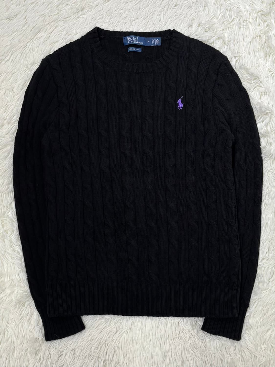 폴로랄프로렌 퍼플포니 블랙 케이블 니트 상품이미지3
