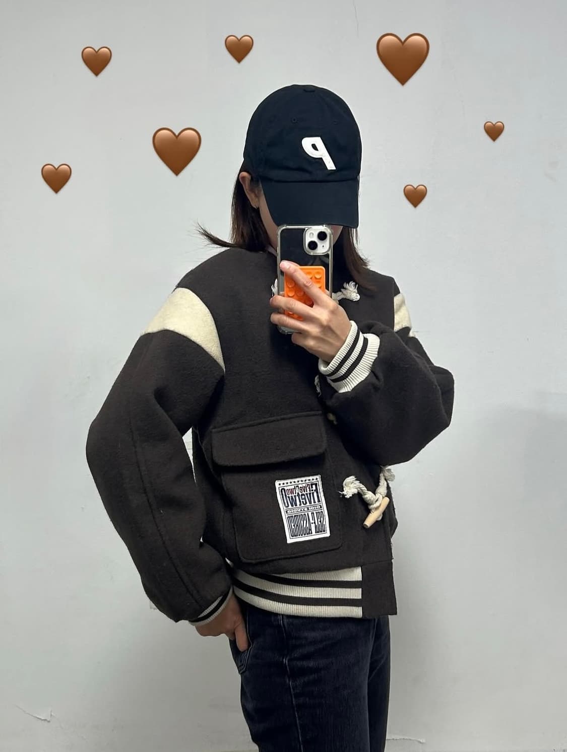 오아이오아이 떡볶이 단추 바시티 점퍼  상품이미지2