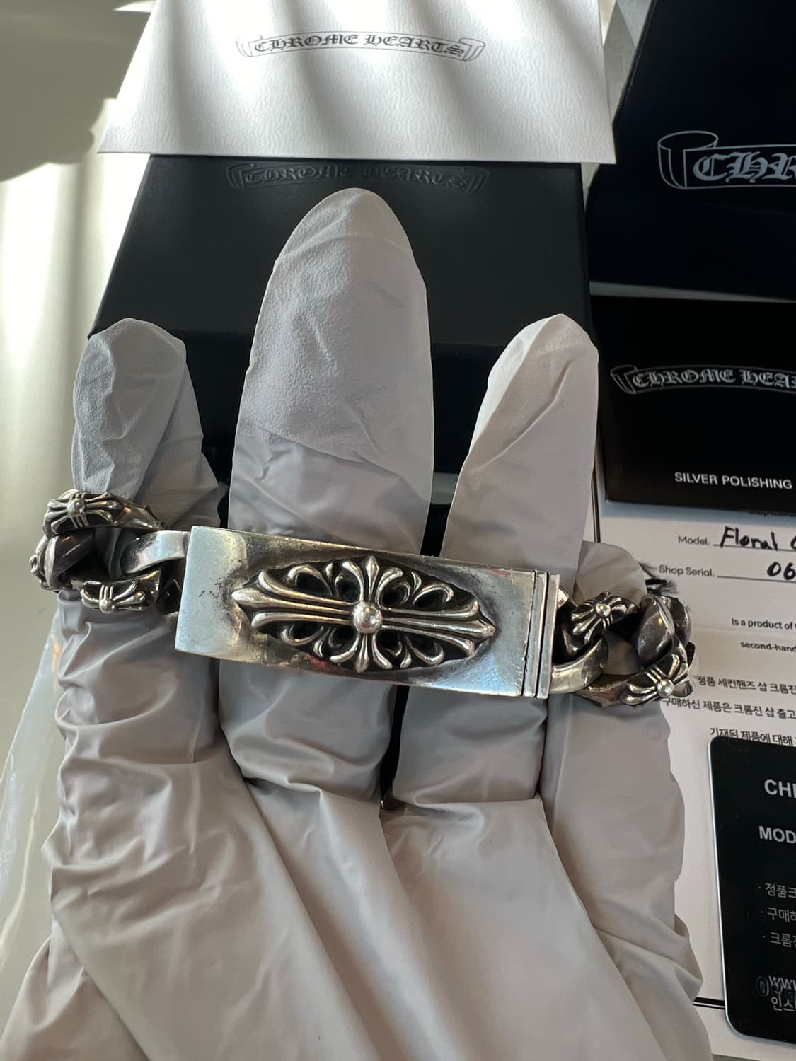 [13링크] 크롬하츠 플로랄 크로스 팬시 id 팔찌 상품이미지2