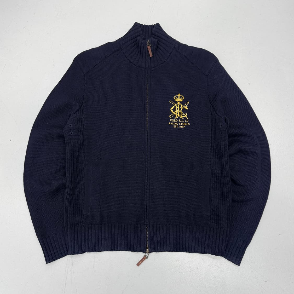 폴로 램스울 크라운로고 투웨이 니트집업 상품이미지2