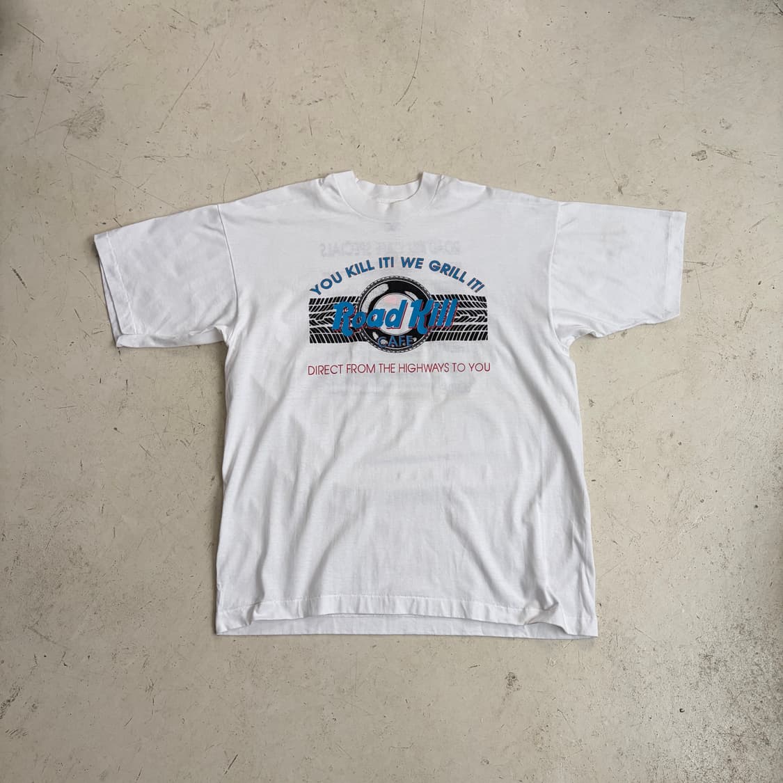 90s USA Road Kill Cafe 빈티지 싱글스티치 반팔티 XL 상품이미지1