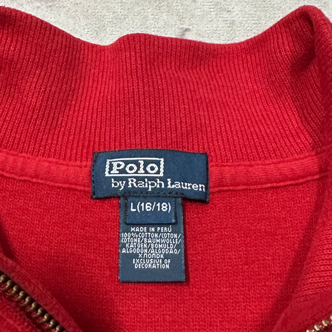 폴로랄프로렌 하프집업 니트 레드 L 상품이미지3