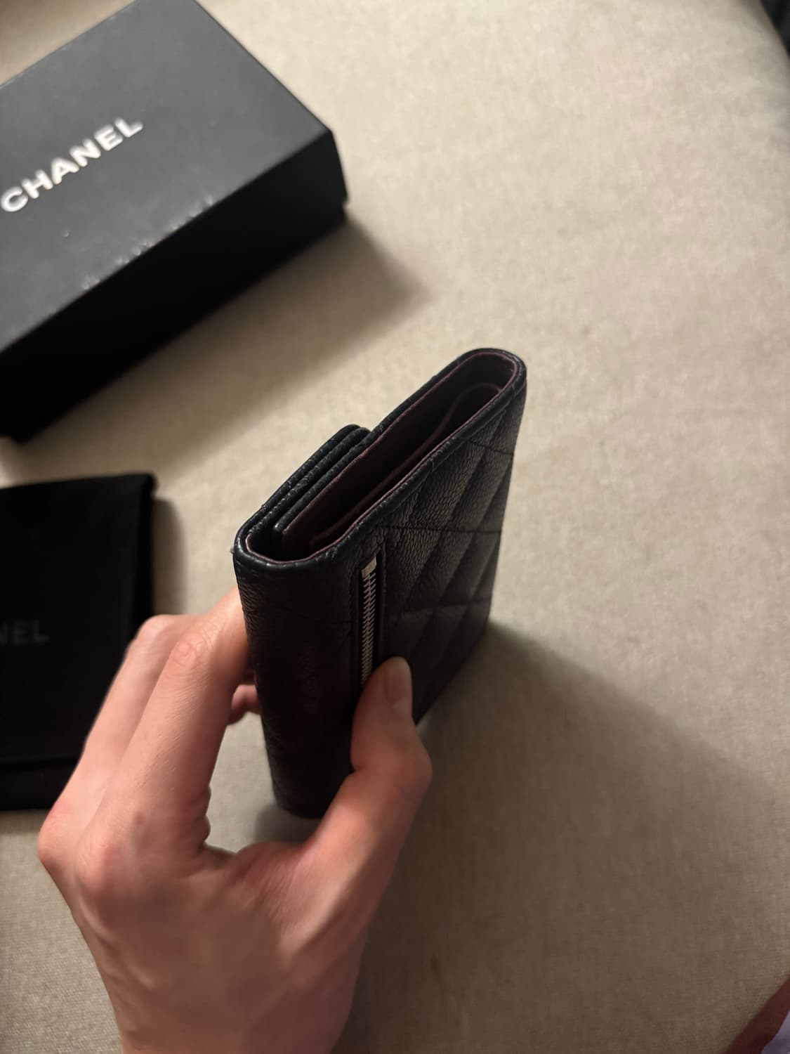 샤넬 샤넬 블랙 (샤넬 클래식 스몰 플랩 월렛 ) 지퍼 포함 S급 상품이미지8