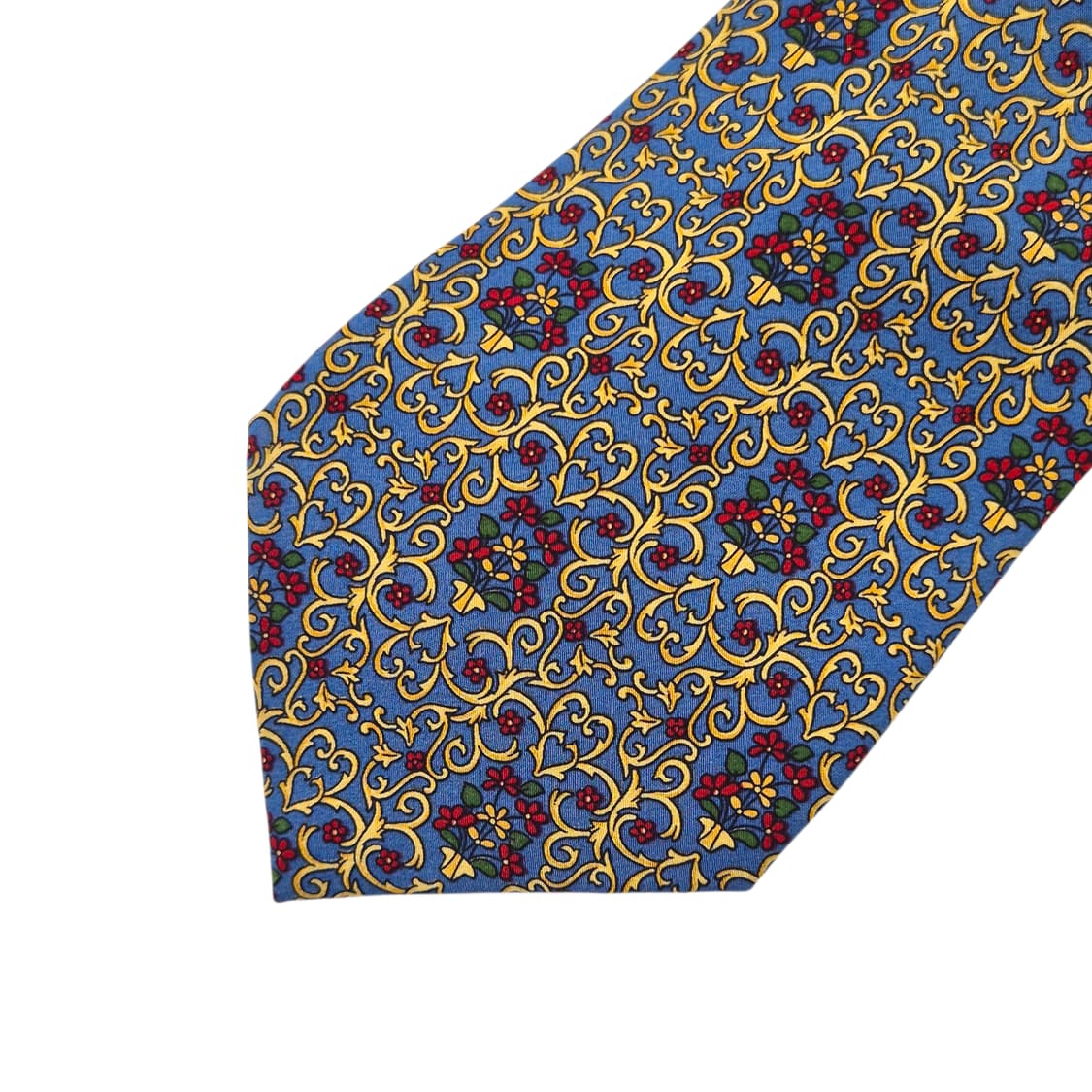 90s 프랑스 니나리치 실크 꽃바구니 넥타이 상품이미지3