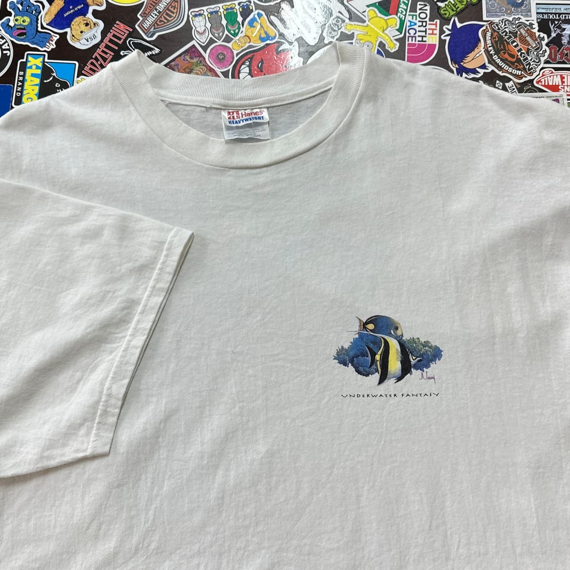 Early 00s 열대어 물고기 티셔츠 XL 상품이미지4