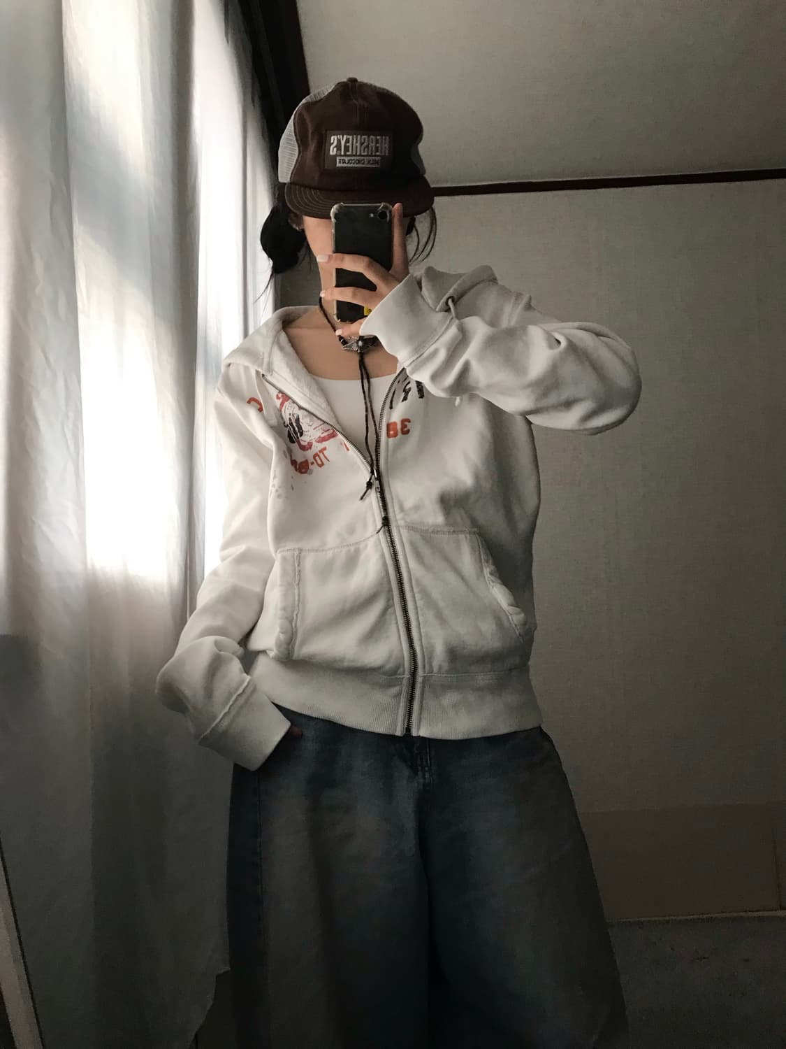 폴로 화이트 레터링 후드집업 상품이미지6