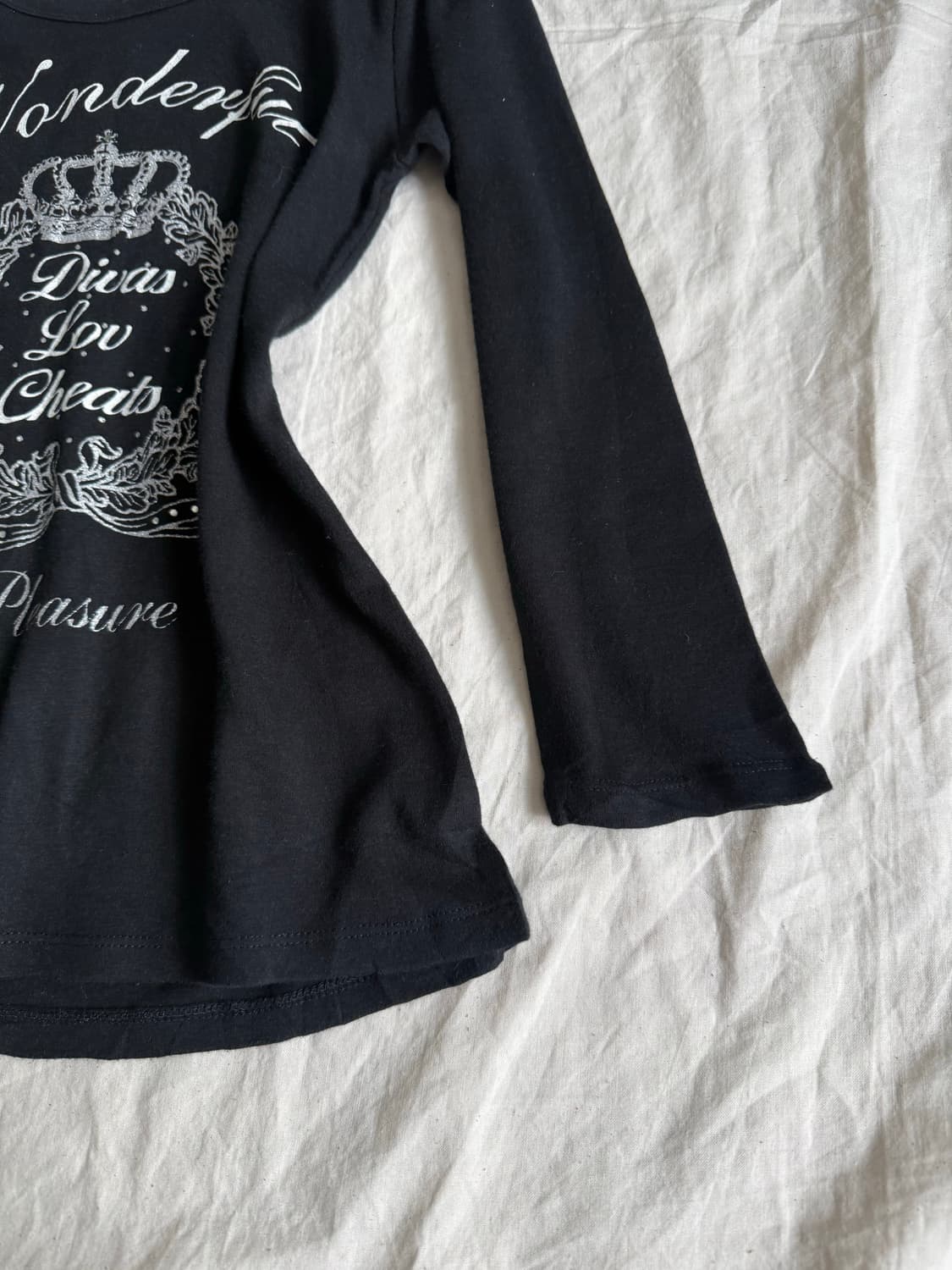 블랙 딱붙 펑크 갸루 7부 롱슬리브 상품이미지3