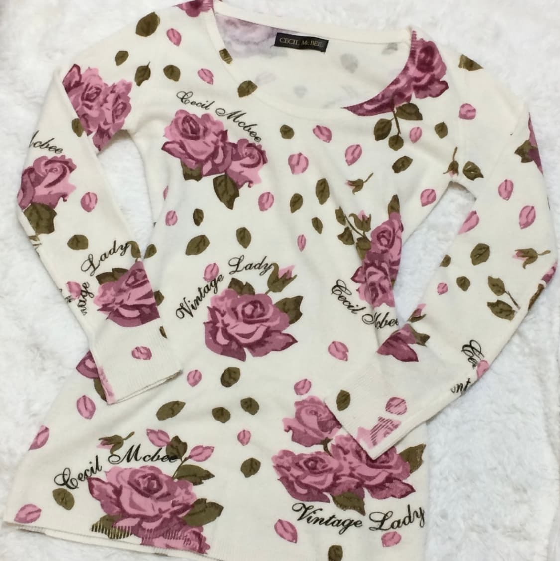 세실맥비 로즈 니트 튜닉 오네갸루 히메갸루 로걀 빈티지 일브스나계 상품이미지2