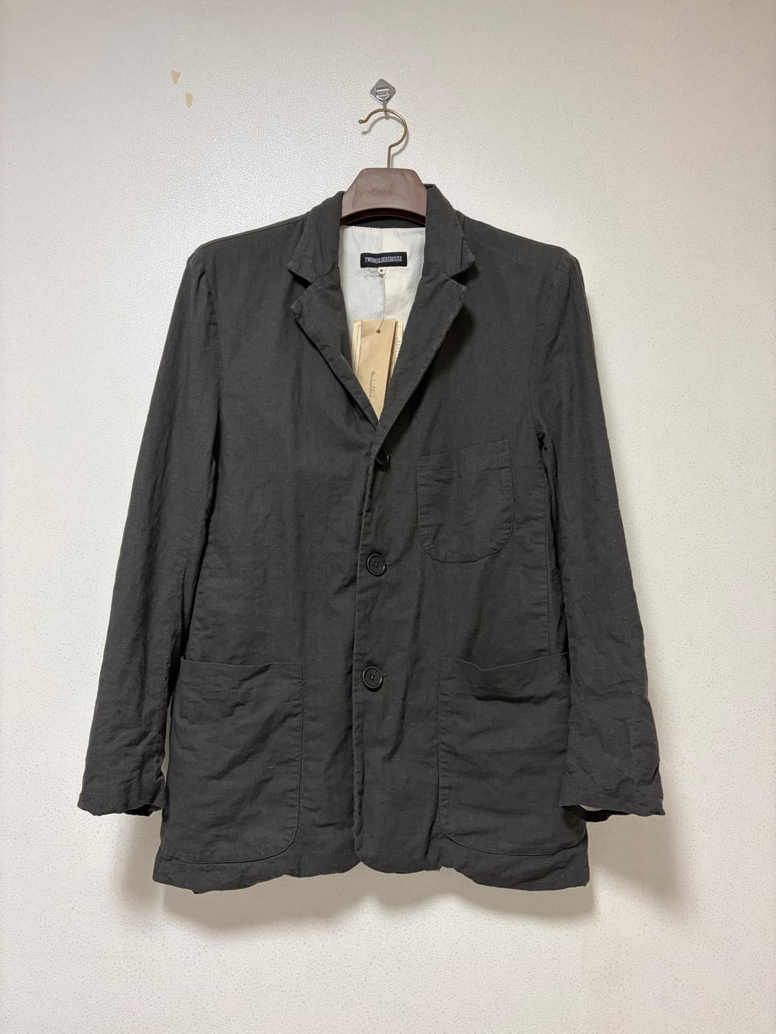 투빌더스하우스 린넨 챠콜 자켓 상품이미지1