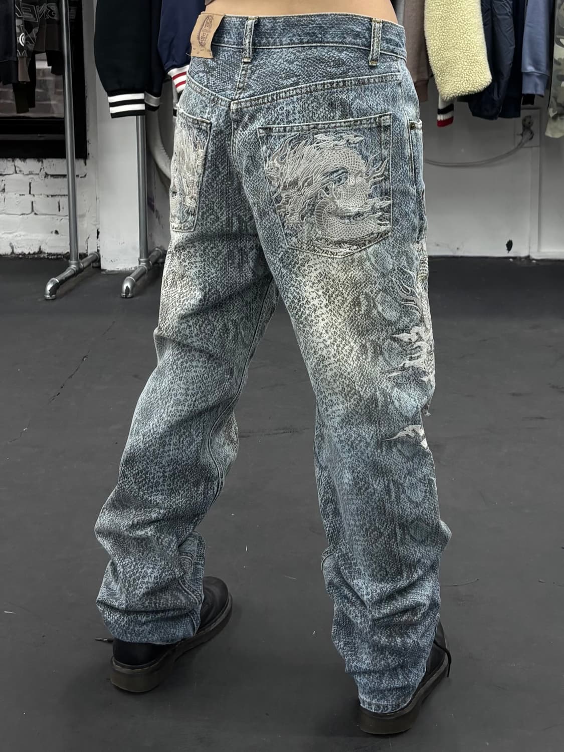 카라쿠리 타마시 뱀피 드래곤 데님팬츠 상품이미지6