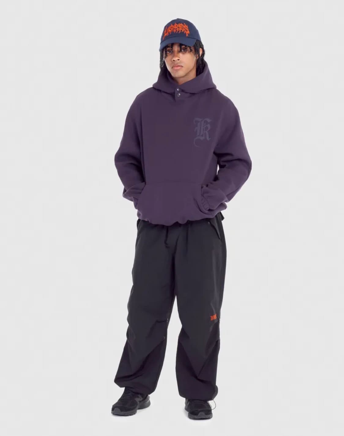 로어즈 Lores initial hoodie 후드티 퍼플 상품이미지2