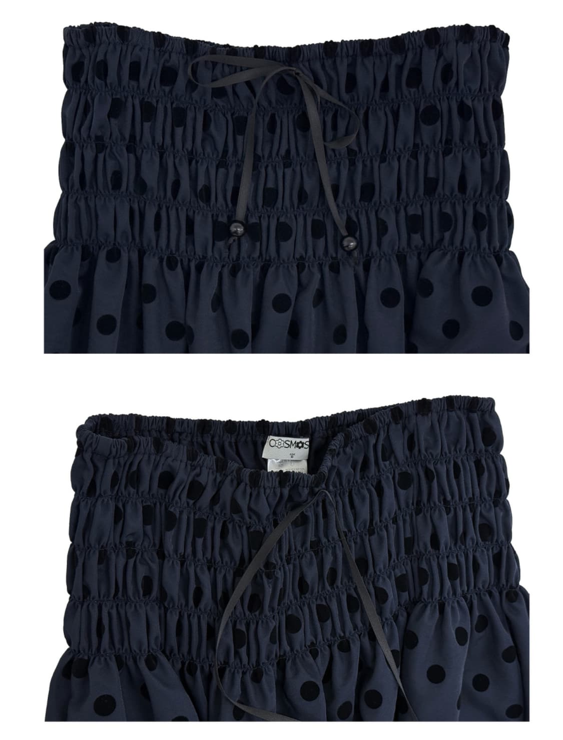 플라즈마스페어 볼도트 스모크 셔링 로우라이즈 스커트 네이비 상품이미지5