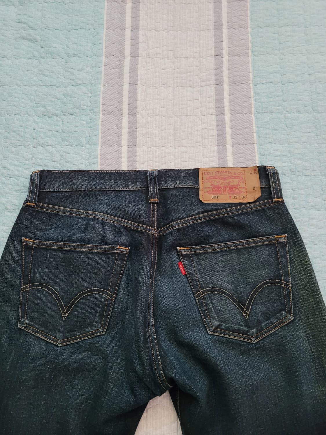 리바이스 08 501. 레귤러스트레이트 다크블루워싱진. 32사이즈 상품이미지6